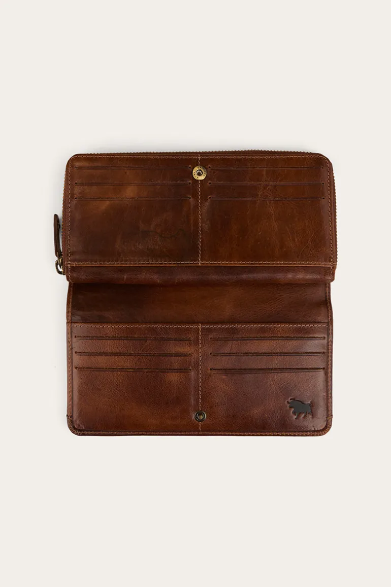 Toro Dama Zip Purse - Cognac