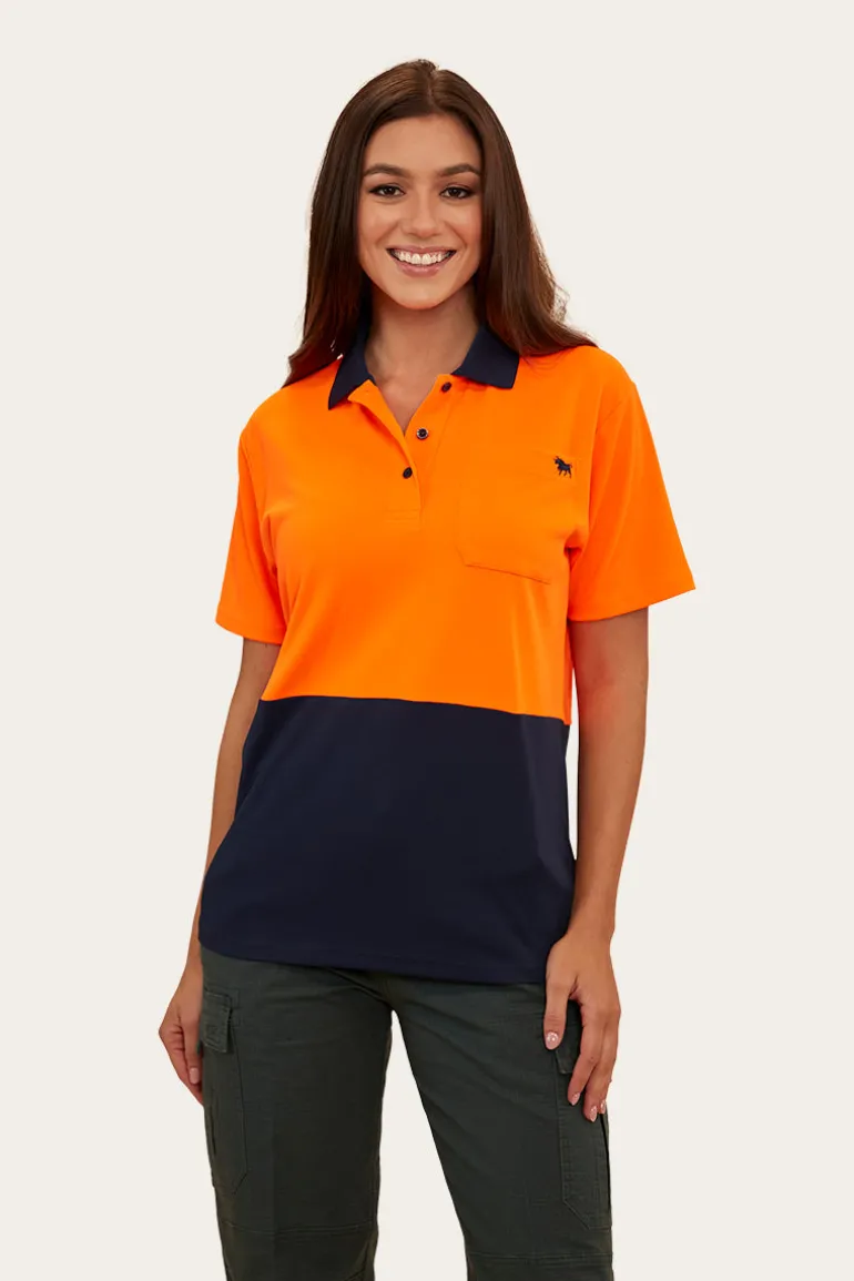 Tracks Womens Hi-Vis Polo - Neon Orange Red