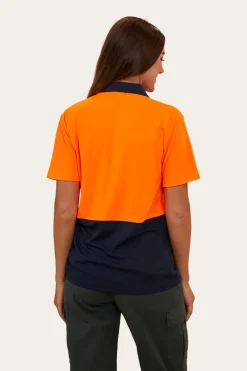 Tracks Womens Hi-Vis Polo - Neon Orange Red