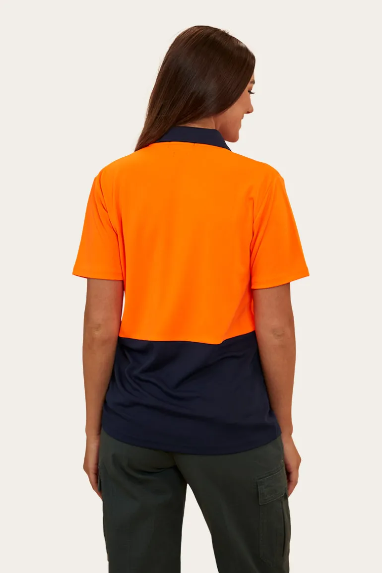 Tracks Womens Hi-Vis Polo - Neon Orange Red