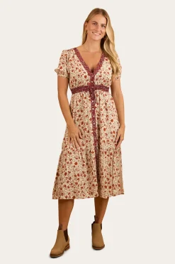 Twyla Womens Midi Dress - Off White