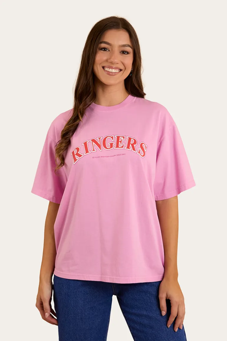 Varsity Womens Oversized T-Shirt - Pastel Pink