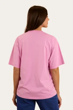 Varsity Womens Oversized T-Shirt - Pastel Pink