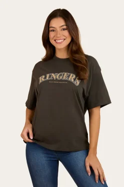 Varsity Womens Oversized T-Shirt - Charcoal
