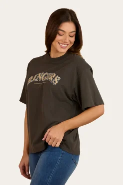 Varsity Womens Oversized T-Shirt - Charcoal