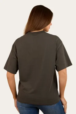 Varsity Womens Oversized T-Shirt - Charcoal