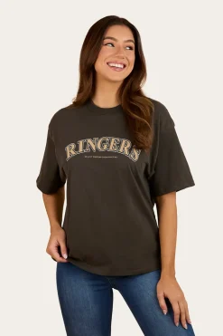 Varsity Womens Oversized T-Shirt - Charcoal