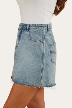 Venice Womens Denim Skirt - Light Wash Blue