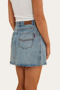Venice Womens Denim Skirt - Light Wash Blue