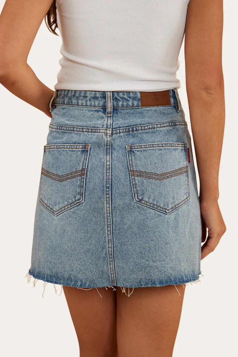 Venice Womens Denim Skirt - Light Wash Blue