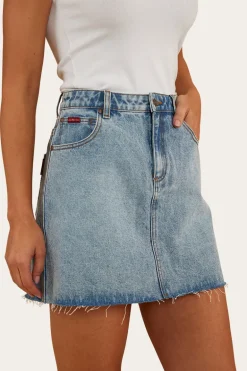 Venice Womens Denim Skirt - Light Wash Blue