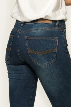 Victoria Womens Mid-Rise Straight-Leg Jeans - Classic Blue