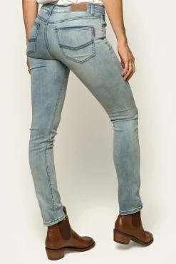 Victoria Womens Mid-Rise Straight-Leg Jeans - Light Blue
