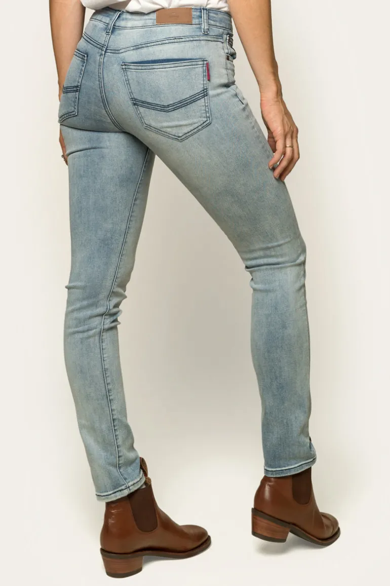 Victoria Womens Mid-Rise Straight-Leg Jeans - Light Blue
