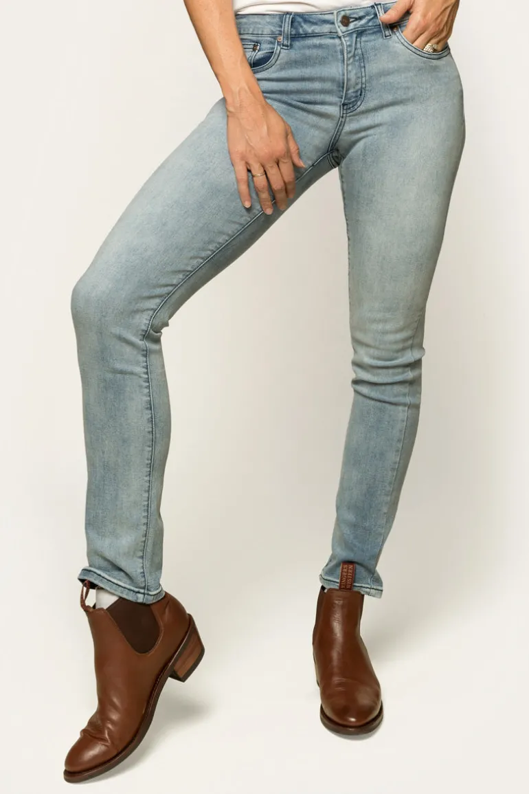 Victoria Womens Mid-Rise Straight-Leg Jeans - Light Blue