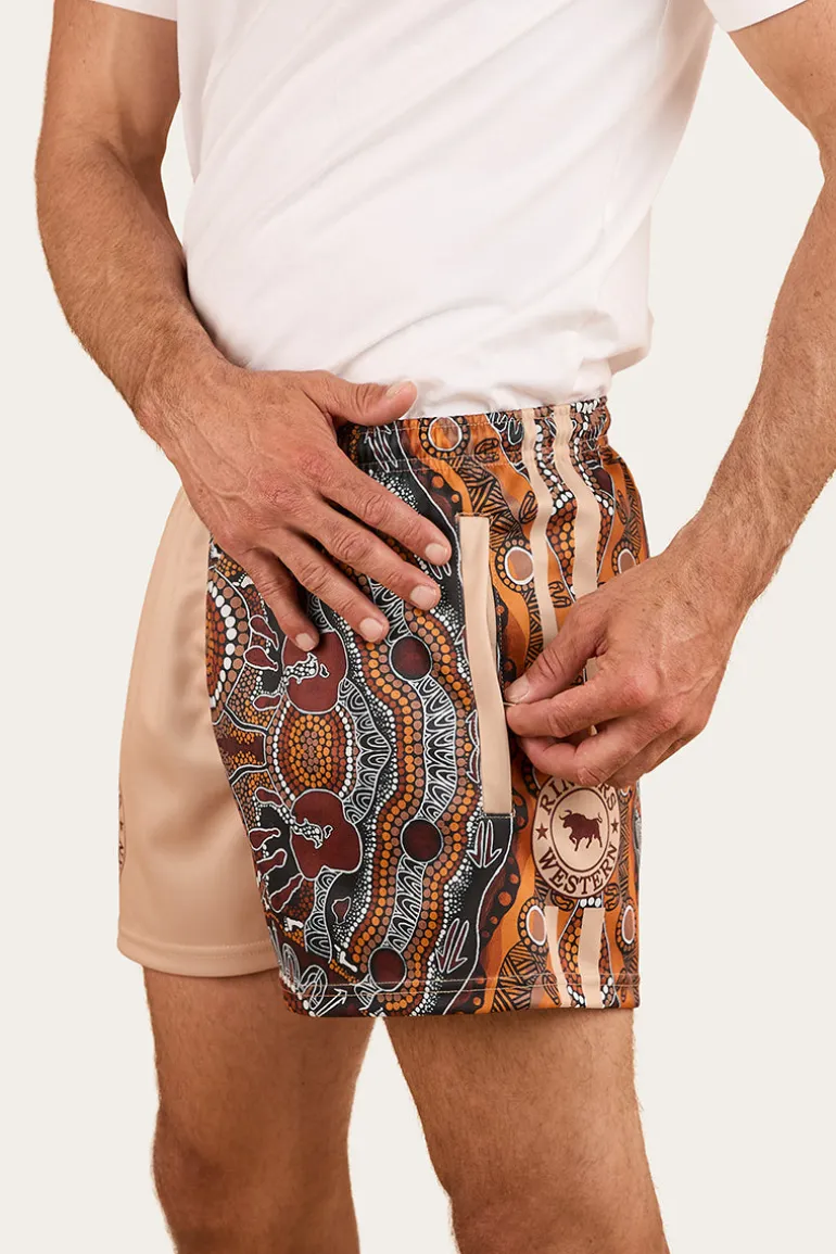Walkabout Warrior Footy Short - Dark Sand / Multi