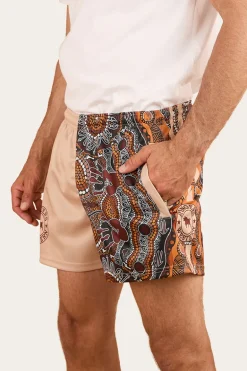 Walkabout Warrior Footy Short - Dark Sand / Multi
