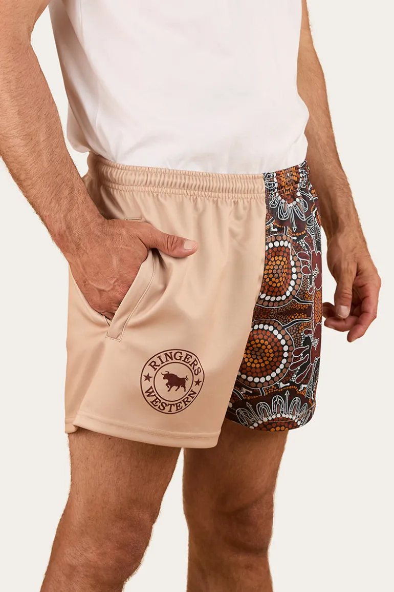Walkabout Warrior Footy Short - Dark Sand / Multi