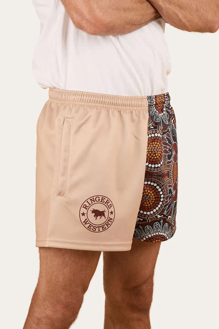 Walkabout Warrior Footy Short - Dark Sand / Multi