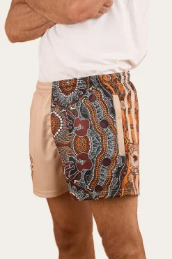 Walkabout Warrior Footy Short - Dark Sand / Multi