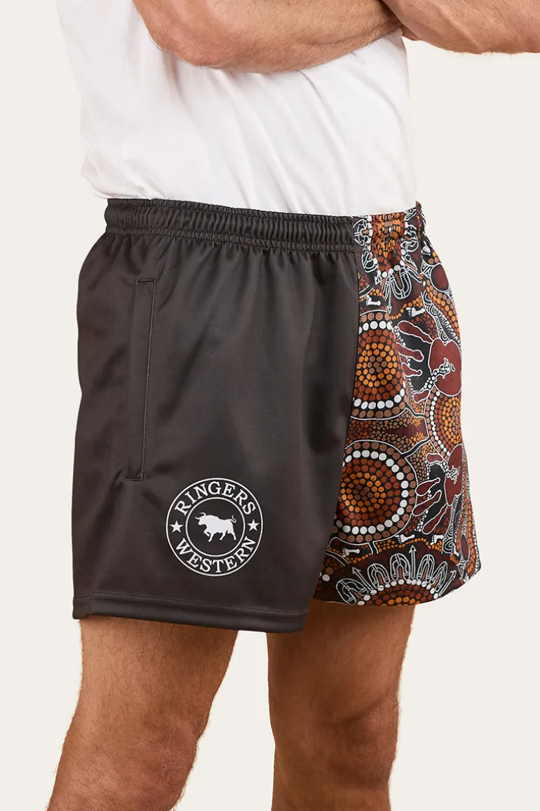 Walkabout Warrior Footy Short - Charcoal / Multi