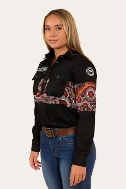Walkabout Warrior Womens Half Button Work Shirt - Black