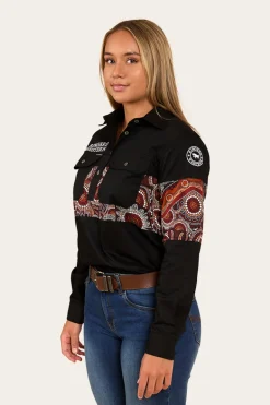 Walkabout Warrior Womens Half Button Work Shirt - Black