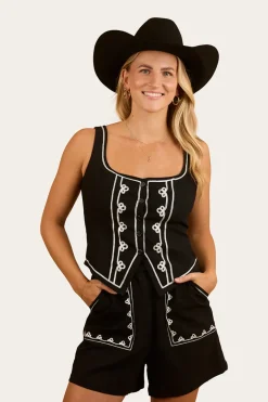 Westley Embroidered Short - Black