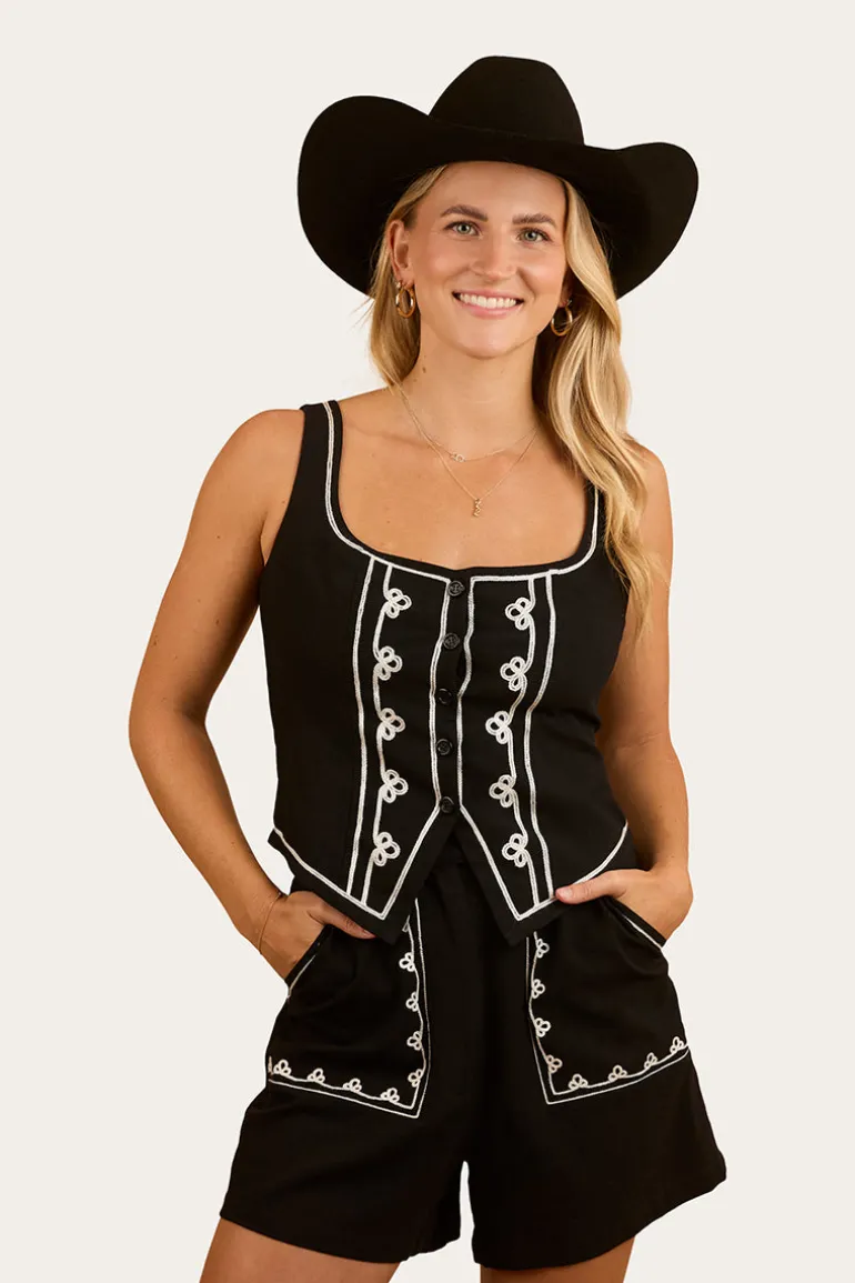 Westley Embroidered Short - Black