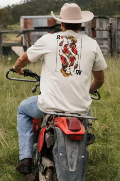 Wild Card Mens Loose Fit T-Shirt - Off White