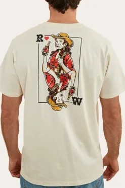 Wild Card Mens Loose Fit T-Shirt - Off White