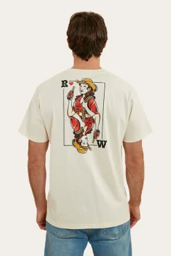Wild Card Mens Loose Fit T-Shirt - Off White