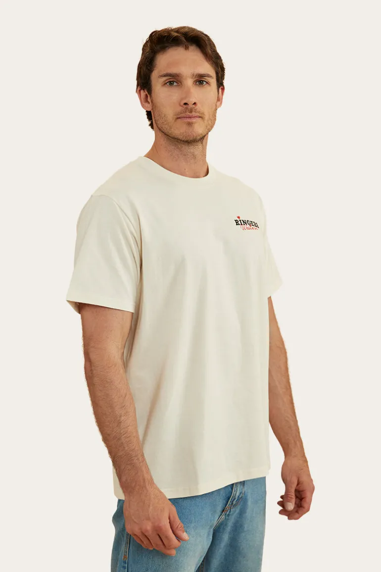 Wild Card Mens Loose Fit T-Shirt - Off White