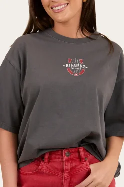 Wild Eyes Oversized Womens T-Shirt - Washed Black