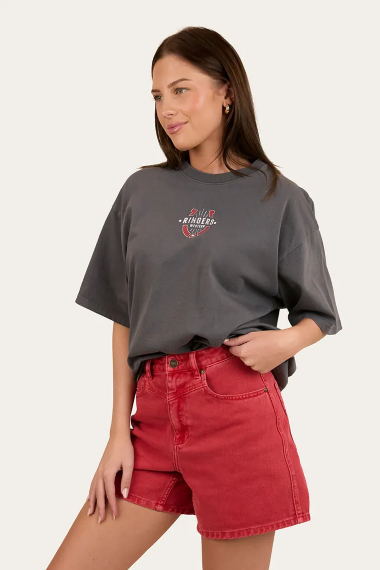 Wild Eyes Oversized Womens T-Shirt - Washed Black