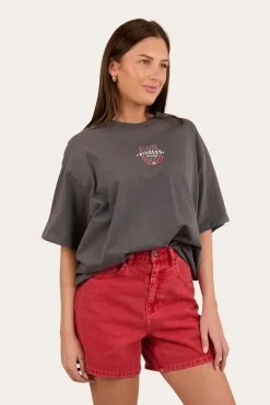 Wild Eyes Oversized Womens T-Shirt - Washed Black