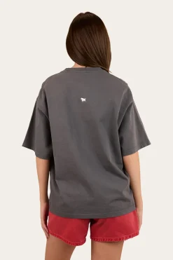 Wild Eyes Oversized Womens T-Shirt - Washed Black