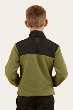 Winton Kids 1/4 Zip Crew Neck Fleece - Military Green