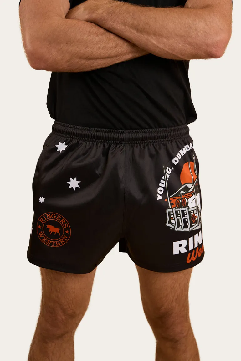 Young and Dumb Footy Short - Black / Orange