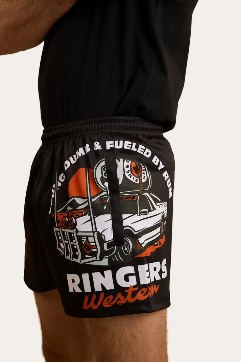Young and Dumb Footy Short - Black / Orange