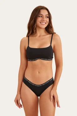 Zoe Womens Crop Top - Black
