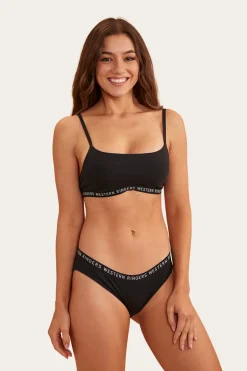 Zoe Womens Crop Top - Black