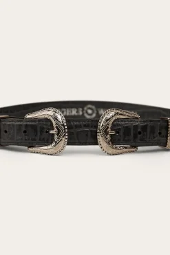 Zoey Double Buckle Belt - Black