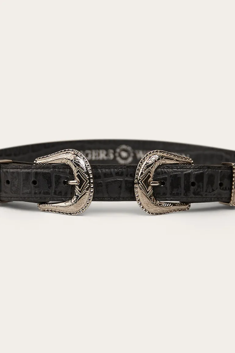 Zoey Double Buckle Belt - Black