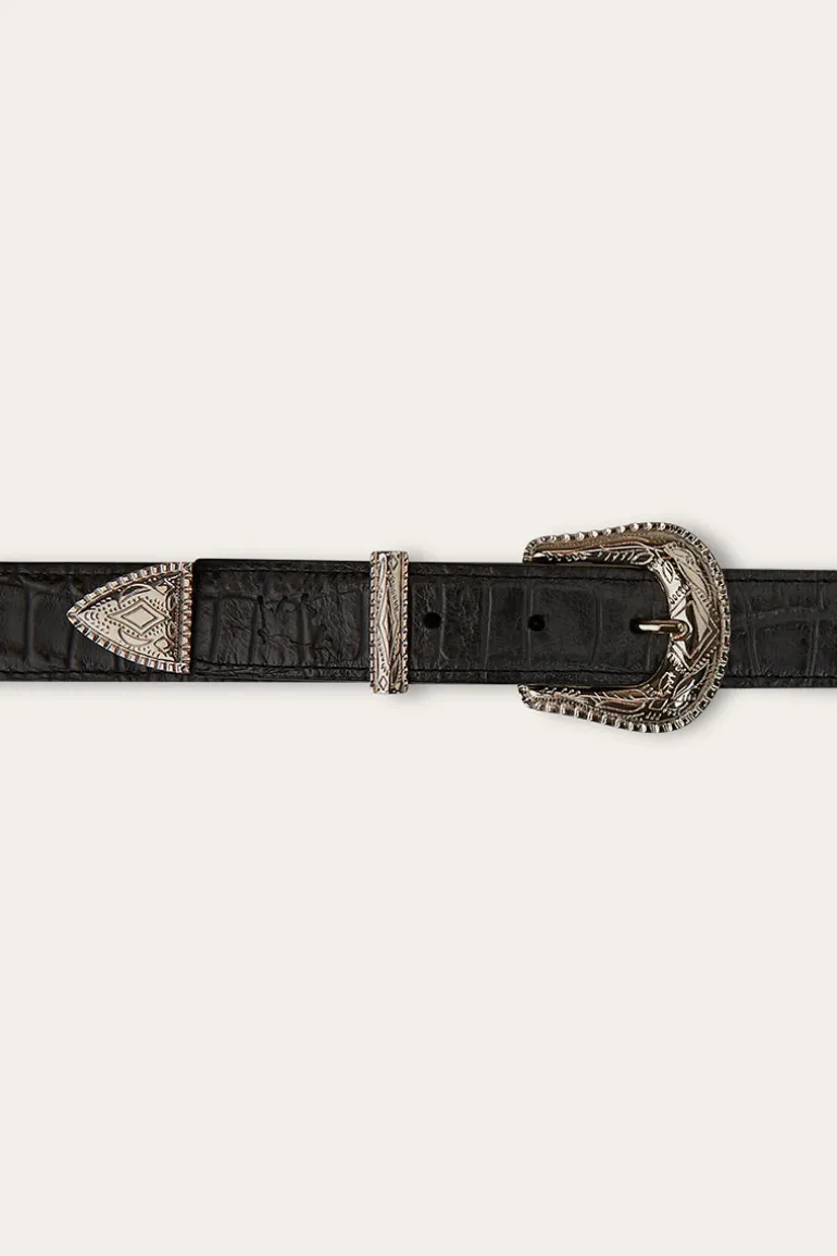Zoey Double Buckle Belt - Black