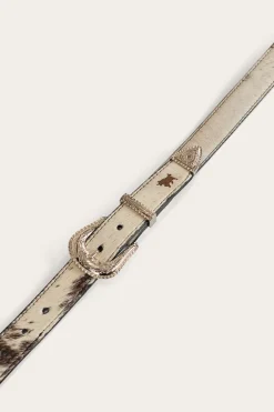 Zoey Double Buckle Belt - Black/White